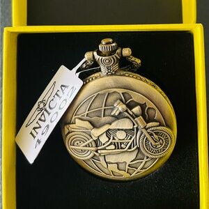 Invicta Gold Pocket Watch with Chain